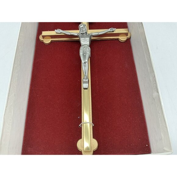Gold Tone and Pewter 8 Inch NIB Crucifix Christian Religious Wall Hanging Cross - Picture 8 of 13